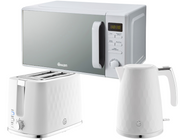 Swan Hexton White Kettle 2 Slice Toaster Plus 20L Digital Microwave SM4421WHT0