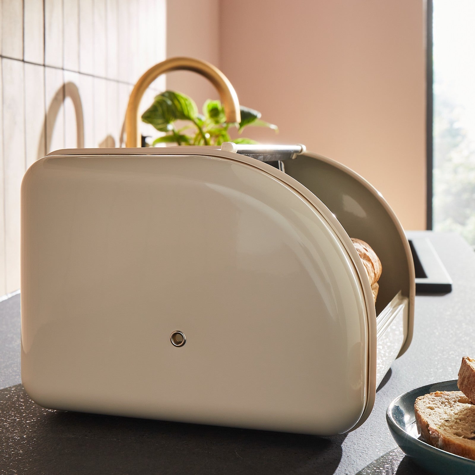 Morphy Richards Compact Bread Bin & Canisters Cream Kitchen Storage Set 9511279