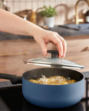 Morphy Richards 3 Piece Pan Set Navy Recycled Aluminium Saucepan Set 8590018