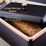Tower Cavaletto Kettle, 2 Slice Toaster, 3 Canisters & Bread Bin Black Rose Gold2