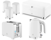 Swan Solace White Kettle Toaster Bread Bin Canisters Matching Kitchen Set0