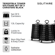 Tower Solitaire Black Kettle Toaster Microwave Bread Bin Canisters Kitchen Set14