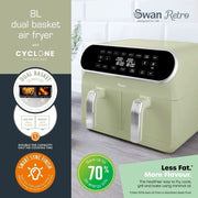 SWAN Retro Green Stovetop Kettle Toaster Microwave Air Fryer Slow Cooker3
