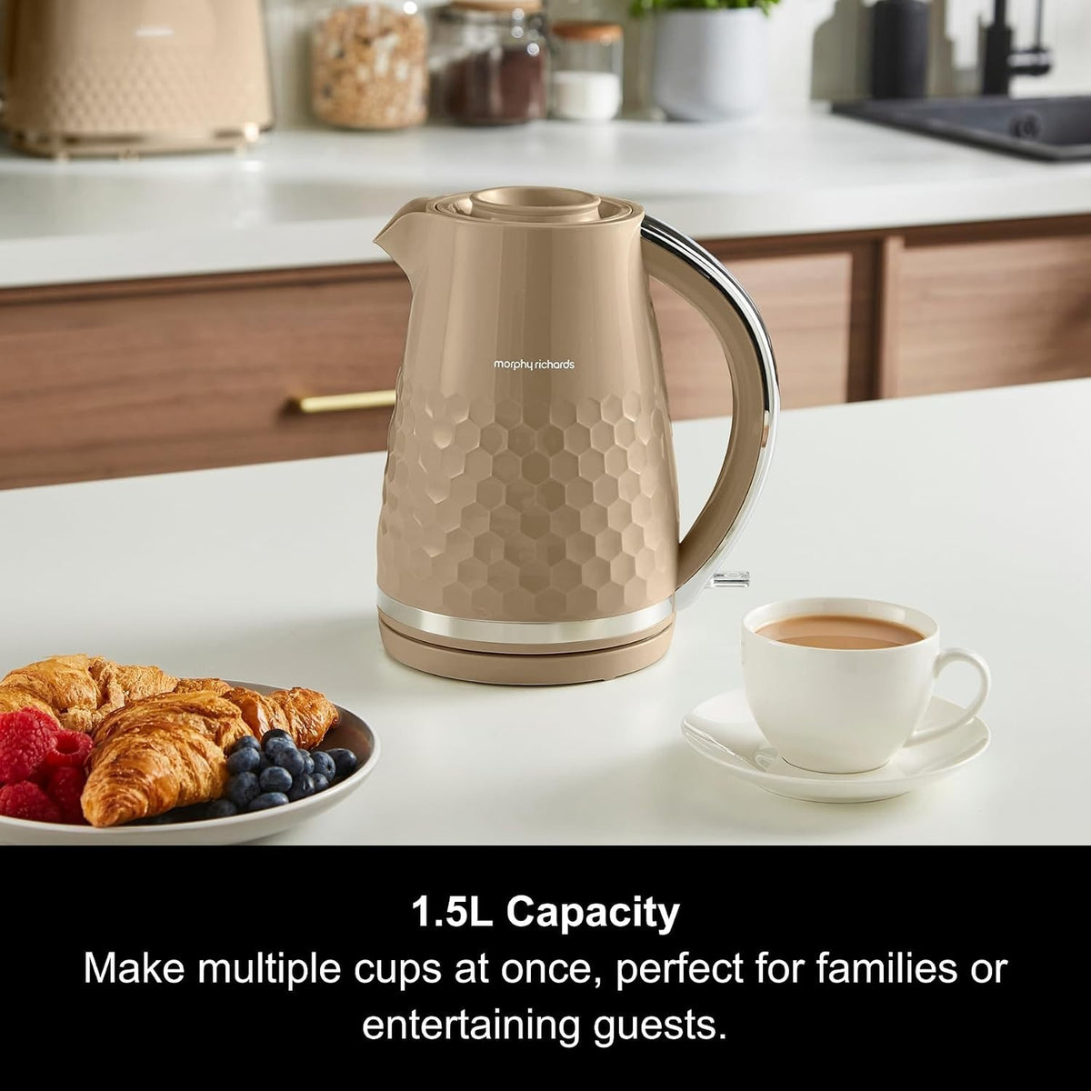 Morphy Richards Hive Beige Kettle & 2 Slice Toaster Set – Travertine1