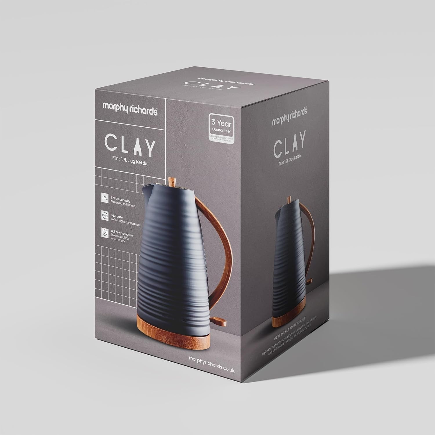 Morphy Richards Clay Range Kettle, 4 Slice Toaster and Microwave Set in Flint9