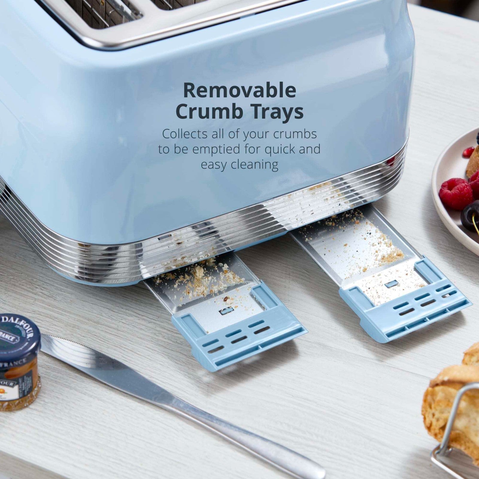 Swan Retro Revive Blue Jug Kettle 4 Slice Toaster Digital Microwave Kitchen Set9