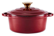 Barbary & Oak Foundry 20cm Round Casserole Pan Cast Iron in Bordeaux Red