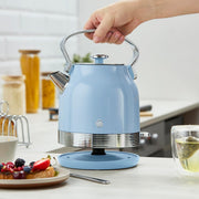 Swan Retro Revive Blue Stovetop Kettle 4 Slice Toaster Kitchen Canisters Set7