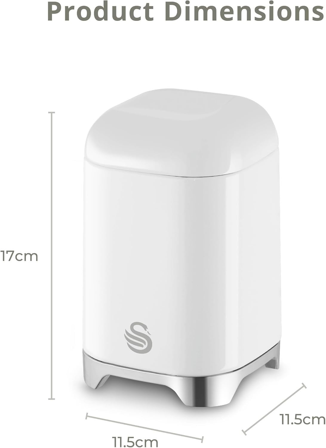 Swan Solace White Breadbin Canisters Kitchen Roll Holder Storage Set Chrome Trim14