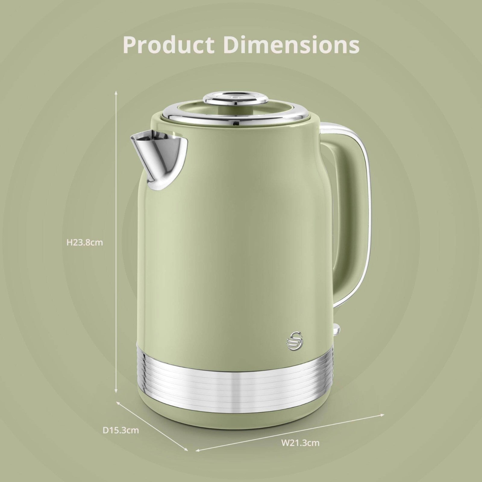 Swan Retro Revive Green Jug Kettle 2 Slice Toaster & 800W Microwave Kitchen Set8