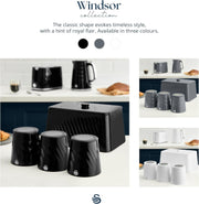 Swan Windsor Black Breadbin and 3 Canisters Matching Kitchen Storage Set5