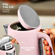 Tower Cavaletto Pink Kettle Toaster Breadbin Canisters Kitchen Roll Holder Set15