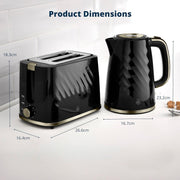 Swan Windsor Kettle and 2 Slice Toaster Set in Black and Gun Metal Brass5