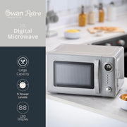 Swan Retro Revive Grey Stovetop Design Kettle 2 Slice Toaster Microwave Bundle3