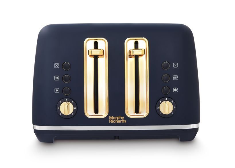 Morphy Richards Accents 4 Slice Toaster in Navy with Gold Accents - 242045