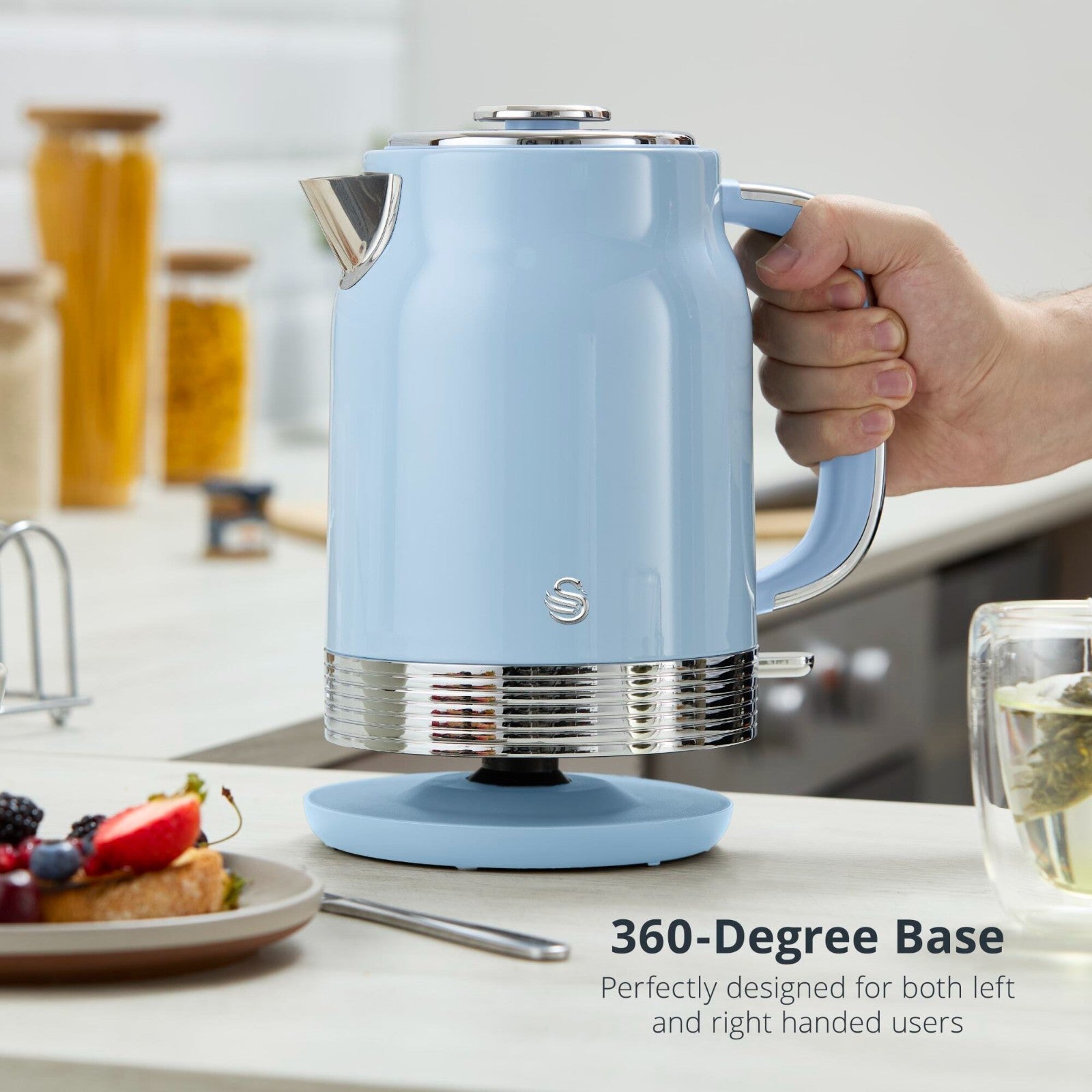 Swan Retro Blue Kitchen Set Kettle Toaster & 4.5L Digital Air Fryer Bundle Set7