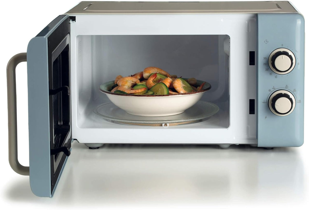 Ariete Vintage Blue Retro 800W 20L Microwave Oven AR3962