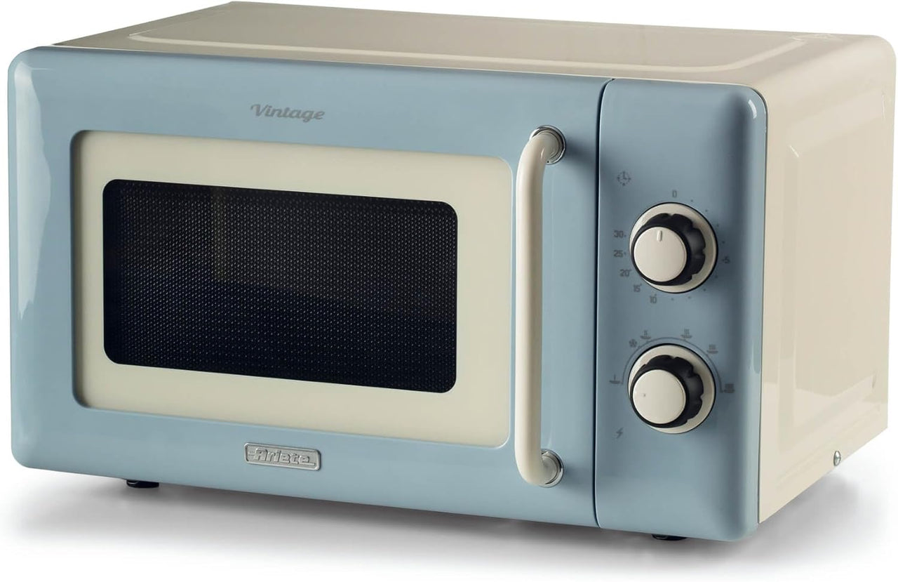 Ariete Vintage Blue Retro 800W 20L Microwave Oven AR3962