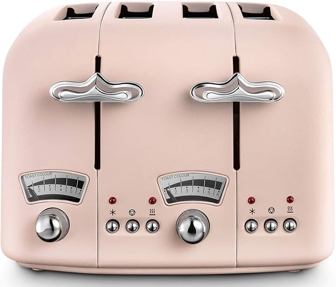 De'Longhi Argento Flora Pink 4 Slice Toaster CT04.PK