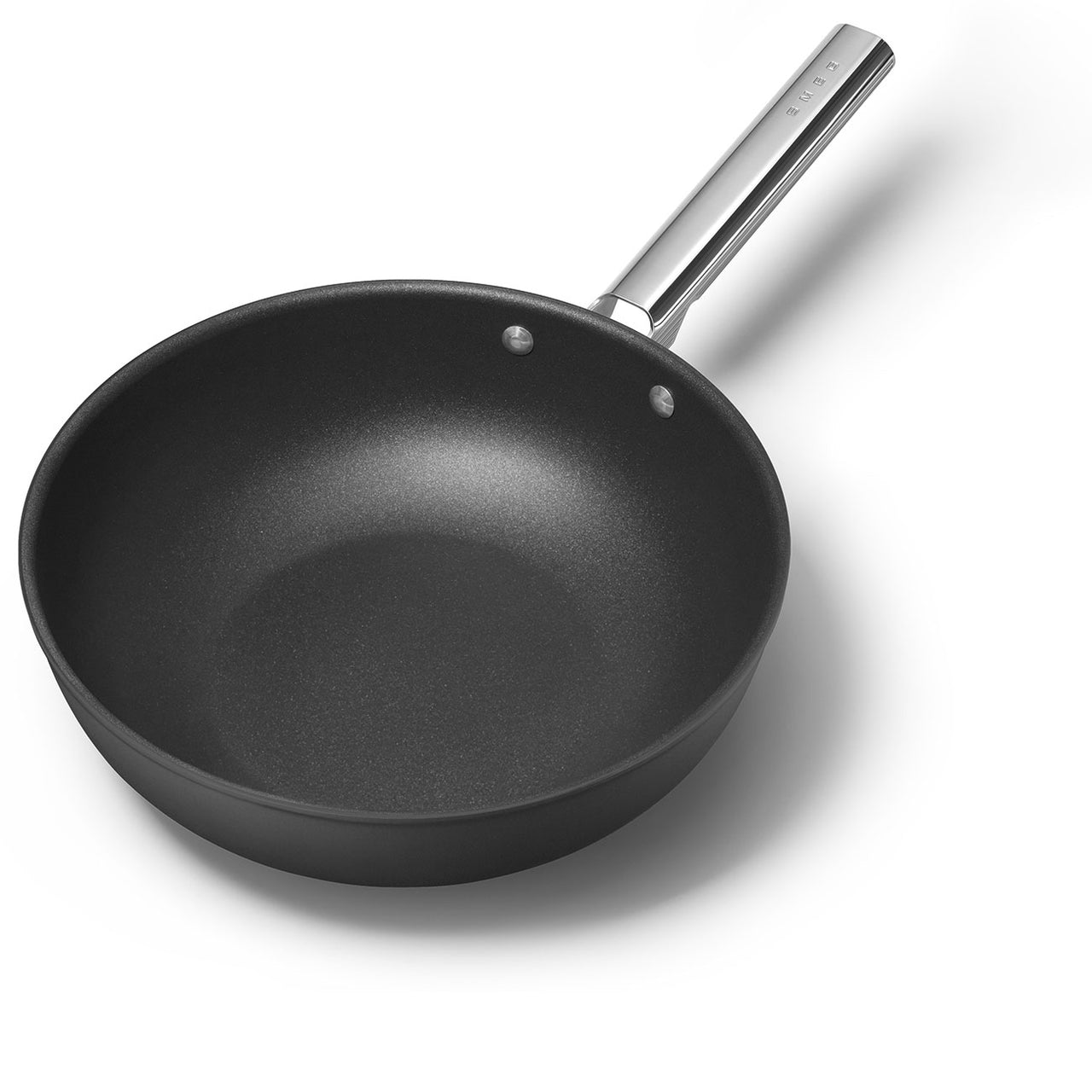 Smeg Cookware Wok 30cm, Non-Stick, Aluminium, Patented Base, Black, CKFW3001BLM