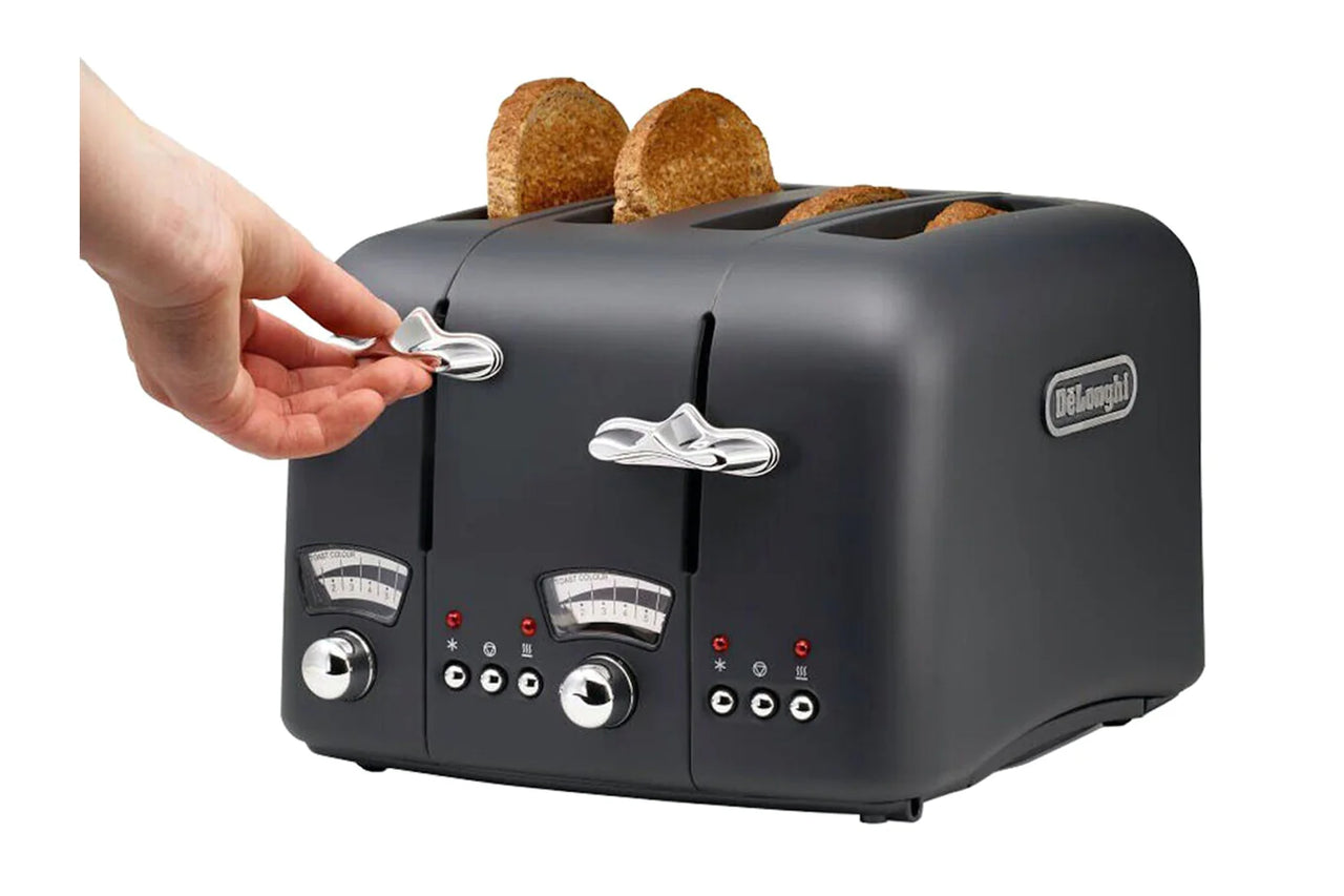 De'Longhi Argento Silva Grey 4 Slice Toaster CT04.GY