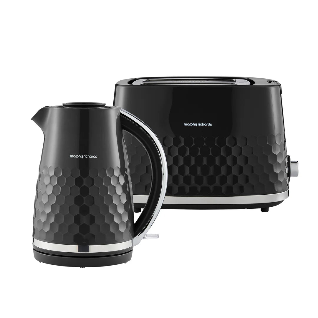 Morphy Richards Hive Black 1.5L 3KW Kettle & 2 Slice Toaster Matching Set