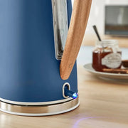 Swan Nordic Blue 1.7L Jug Kettle, 2 Slice Toaster, Bread Bin & Tea, Coffee, Sugar Canisters Matching Nordic Design Kitchen Set