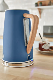 Swan Nordic Blue 1.7L Jug Kettle, 2 Slice Toaster, Bread Bin & Tea, Coffee, Sugar Canisters Matching Nordic Design Kitchen Set