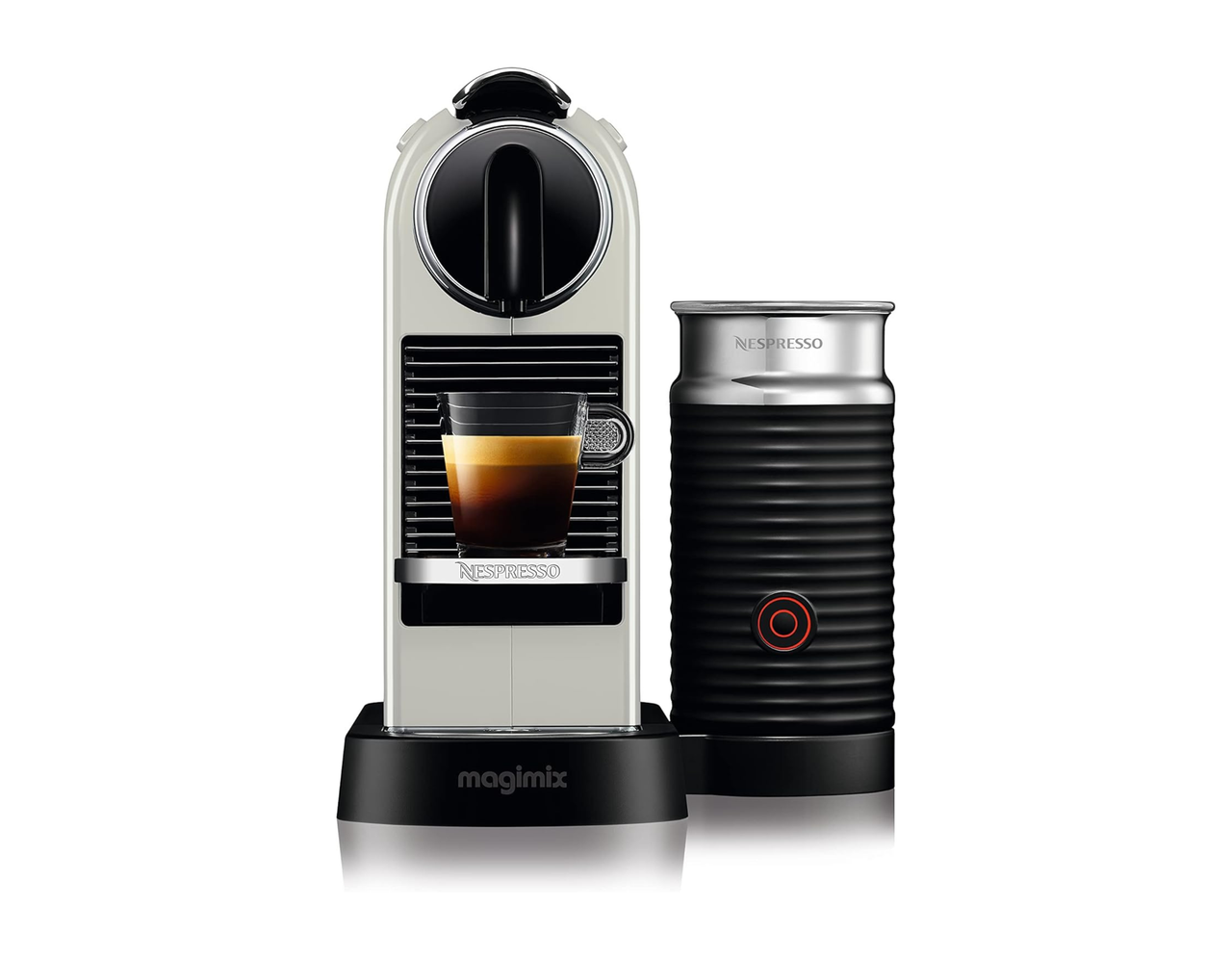 Nespresso Citiz Coffee Machine with Aeroccino Milk Frother by De’Longhi – White