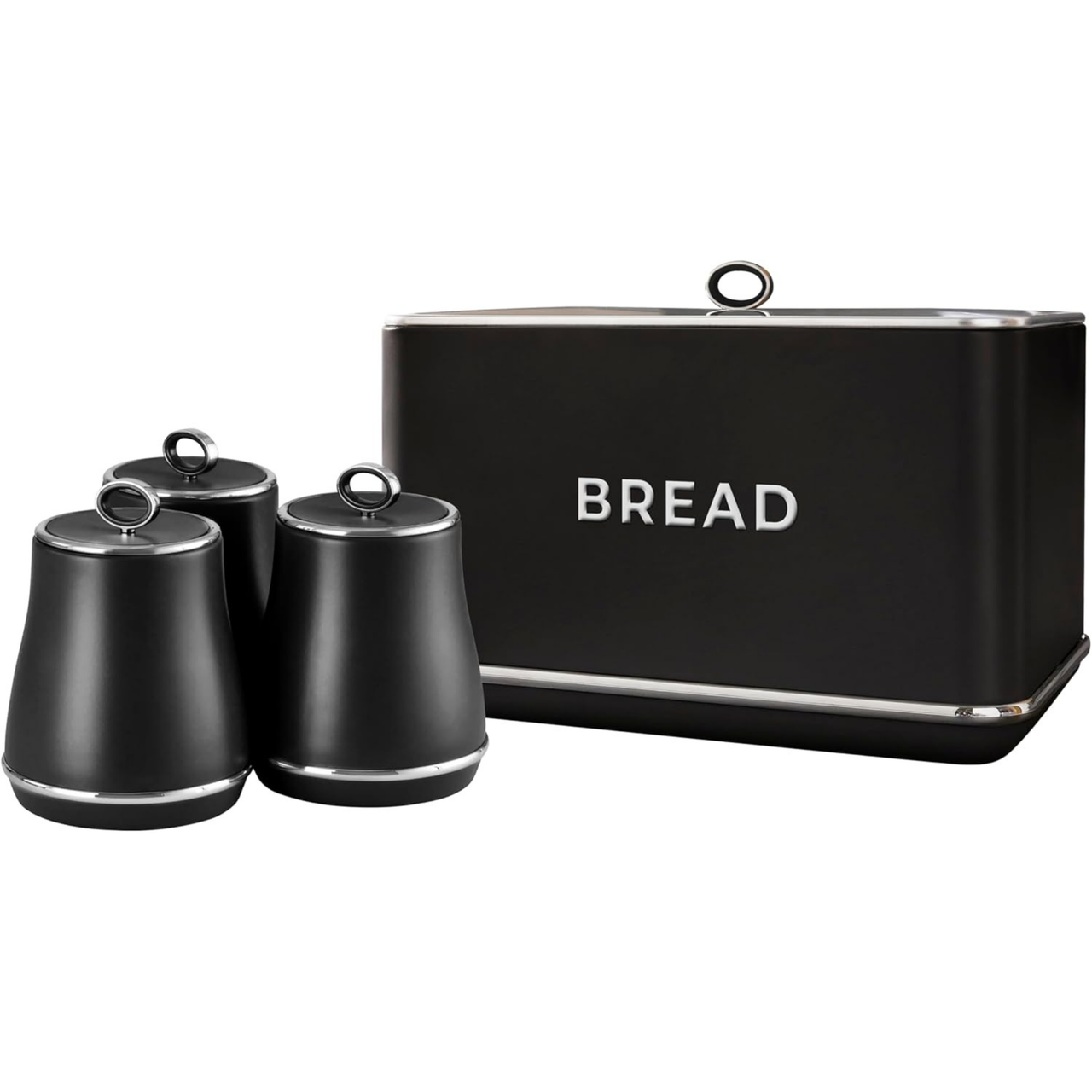 Tower Renaissance Black Bread Bin Canisters Stylish Matching Kitchen Storage