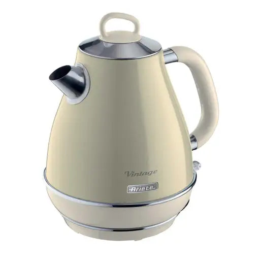 Ariete Vintage Cream Retro 1.7L Jug Kettle, 4 Slice Toaster & 800W 20L Microwave Kitchen Set