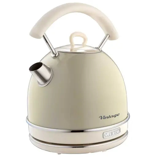 Ariete Vintage Cream Retro Dome Kettle, 4 Slice Toaster & 800W 20L Microwave Kitchen Set