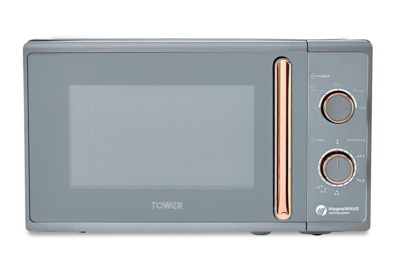 Tower Cavaletto Grey & Rose Gold 800W 20L Microwave T24038RGG 3 Year Guarantee