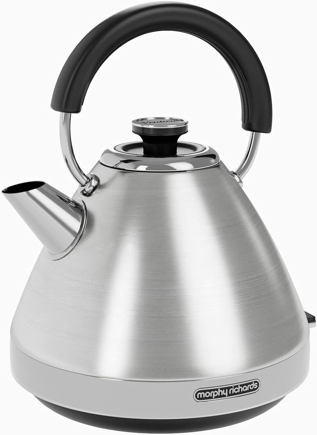 Morphy Richards Venture Brushed Steel 1.5L 3KW Silver Pyramid Kettle 100130