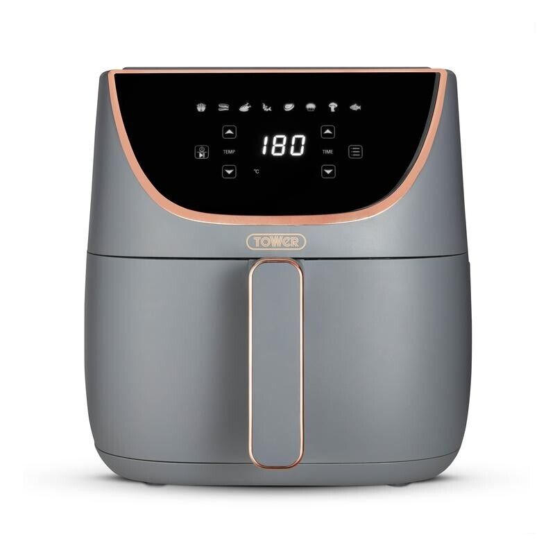 Tower T17127GRY Vortx Air Fryer Digital Control Panel 6L Grey & Rose Gold