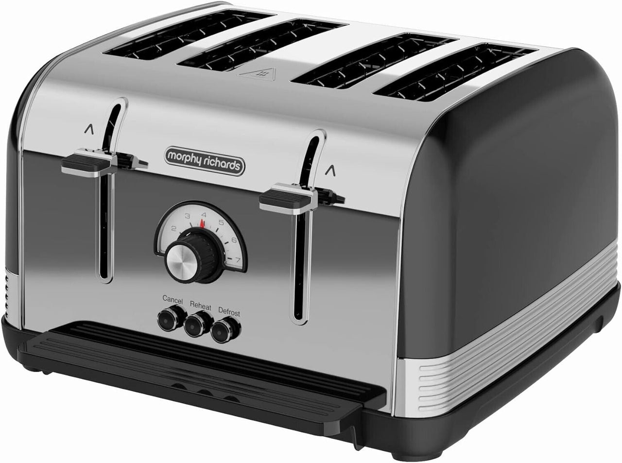 Morphy Richards Venture Retro Style 4 Slice Toaster Black 240331