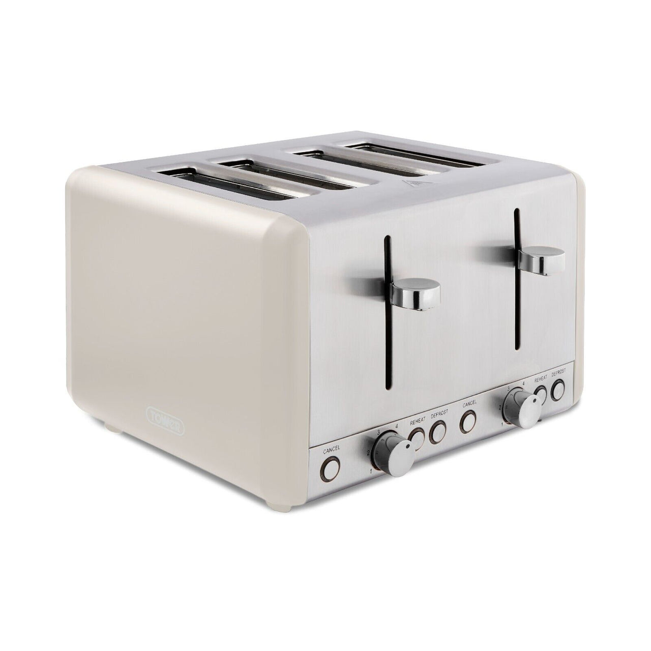 Tower Cavaletto 4 Slice Toaster Latte/Chrome Accents T20051MSH 3 Year Guarantee