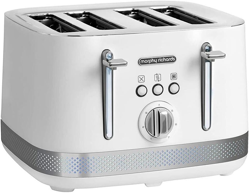Morphy Richards Illumination White 4 Slice Toaster 248021 New, 2 year Guarantee
