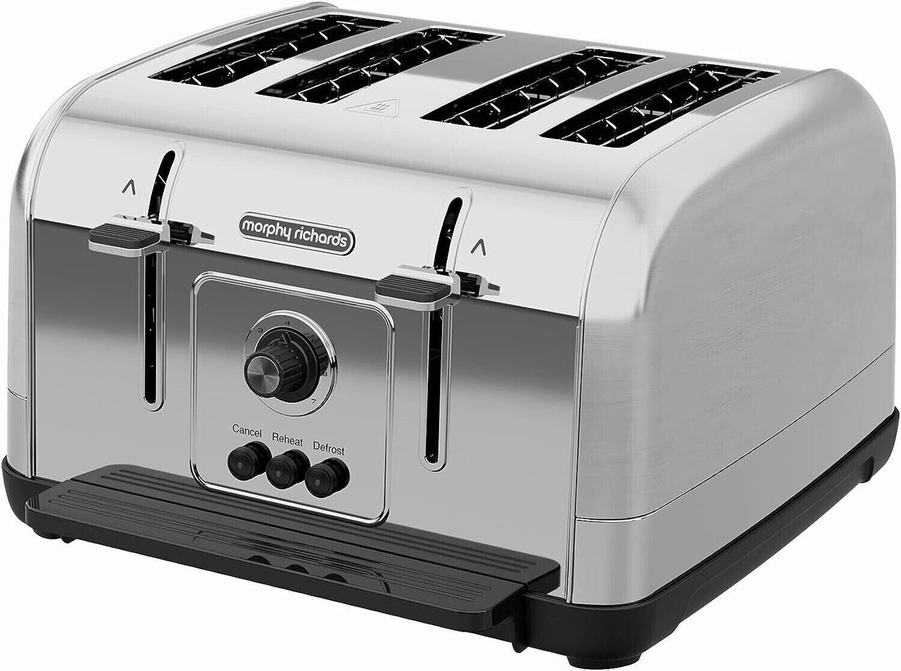 Morphy Richards Venture Brushed Steel Retro 4 Slice Toaster 240130 Silver