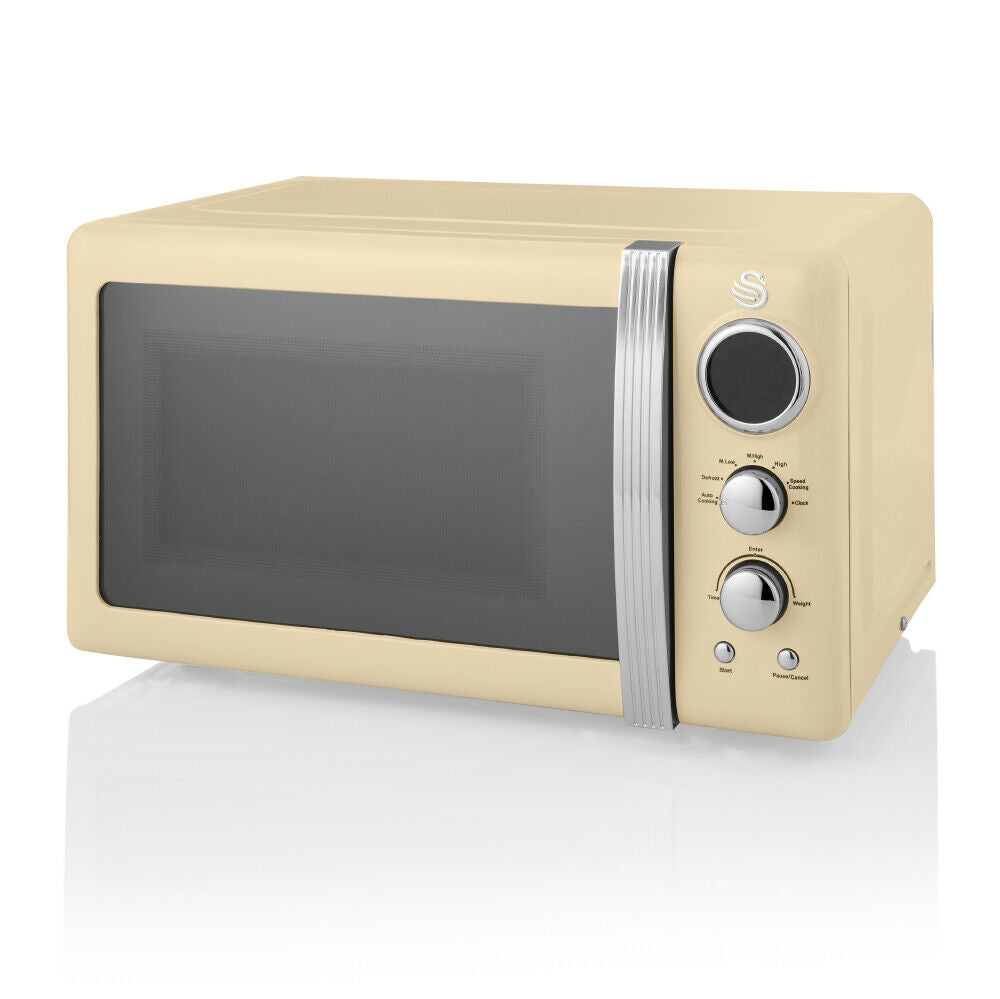 Swan Retro Cream Digital 800W 20L Microwave SM22030LCN