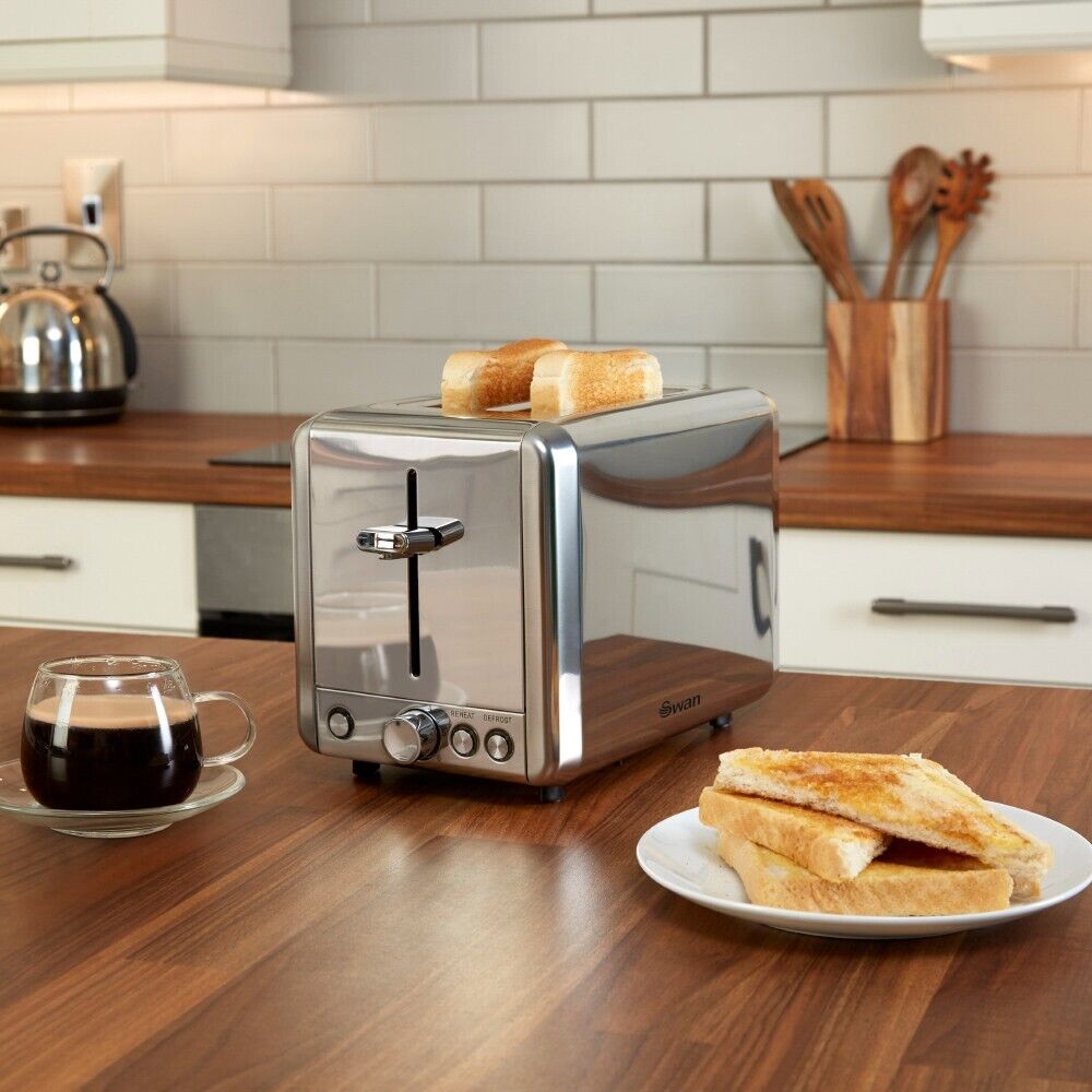Swan Classics Silver Slice Toaster Polished Stainless Steel ST14062N