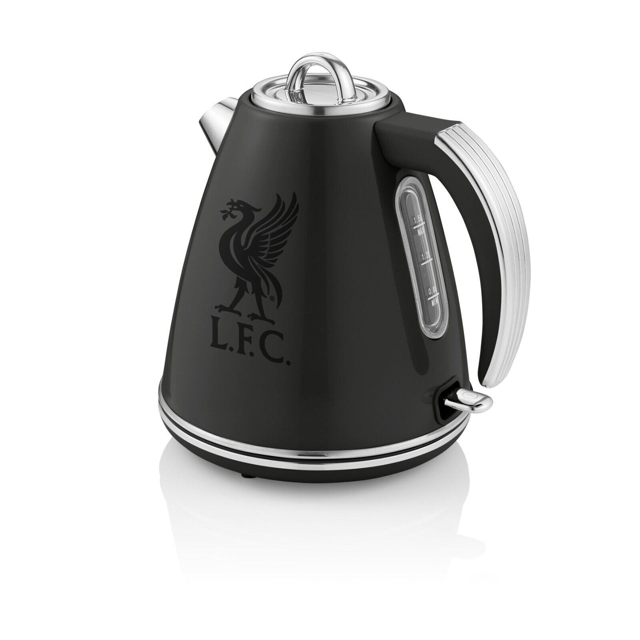 Swan Official Liverpool FC Black 1.5L 3KW Jug Kettle, 4 Slice 1600W Toaster & 800w 20L Microwave Retro Set