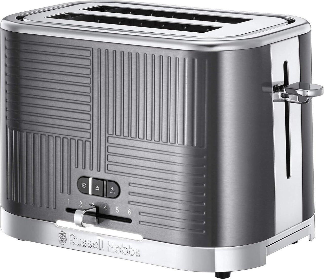 Russell Hobbs Geo Steel 2 Slice Extra Wide Slot Toaster 25250