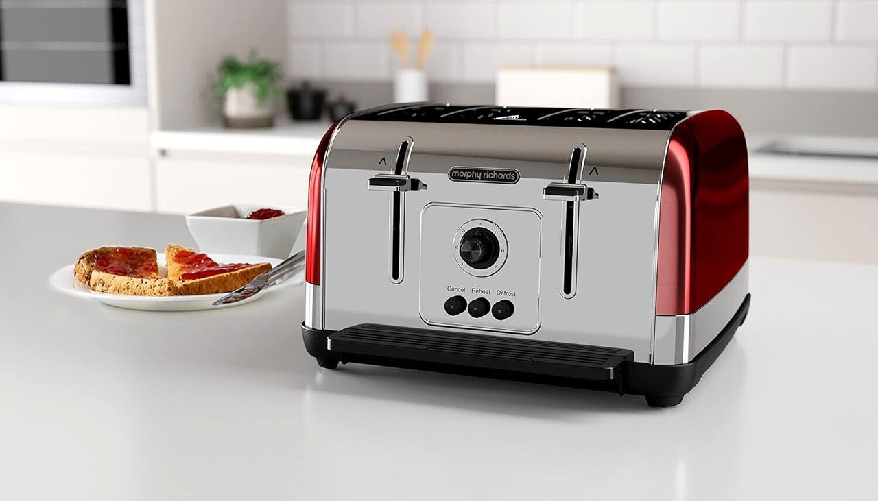 Morphy Richards Venture Red 4 Slice Toaster 240133 Brand New, 2 Year Guarantee