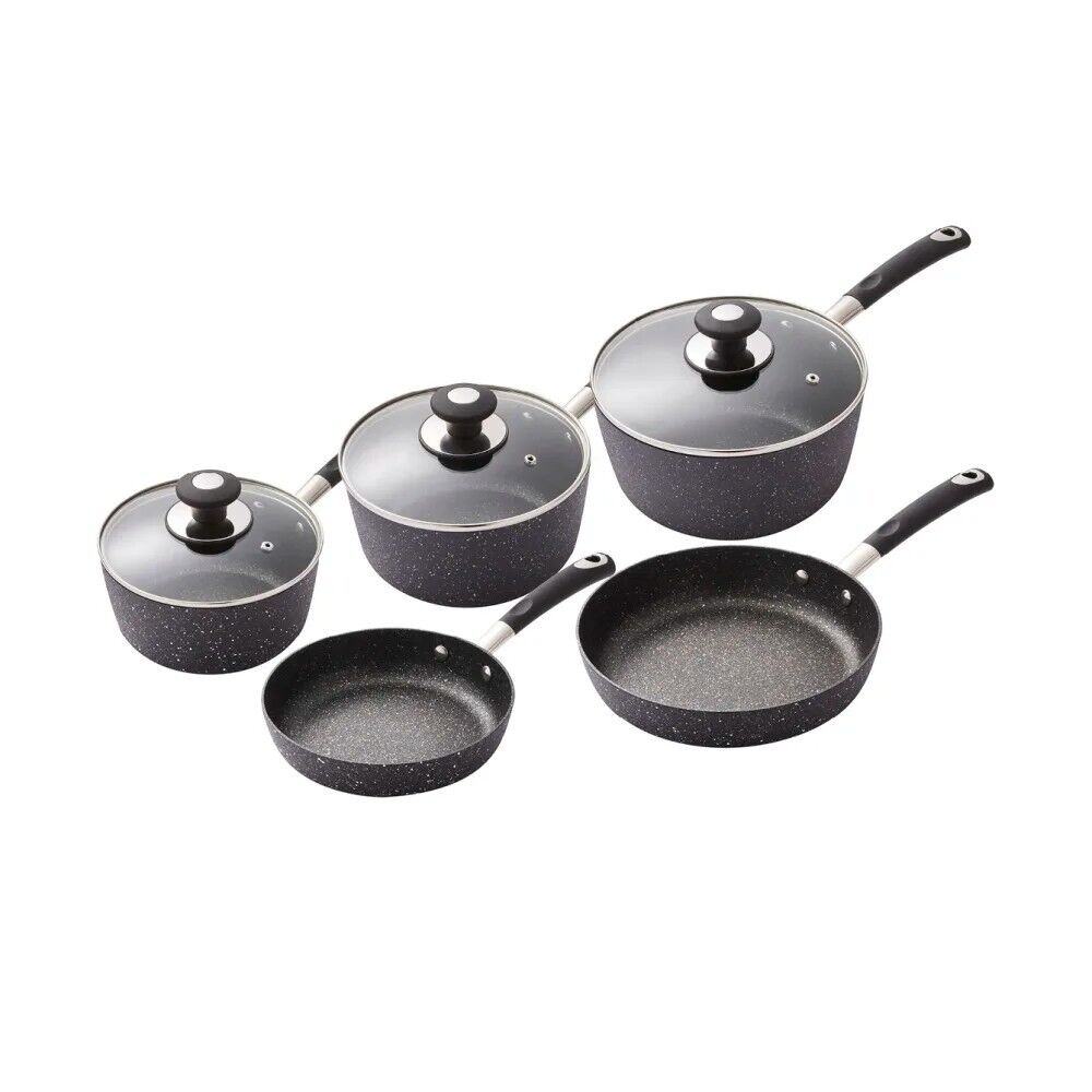 Tower Precision T900110 5 Piece Pan Set Black Non-Stick Cookware Set