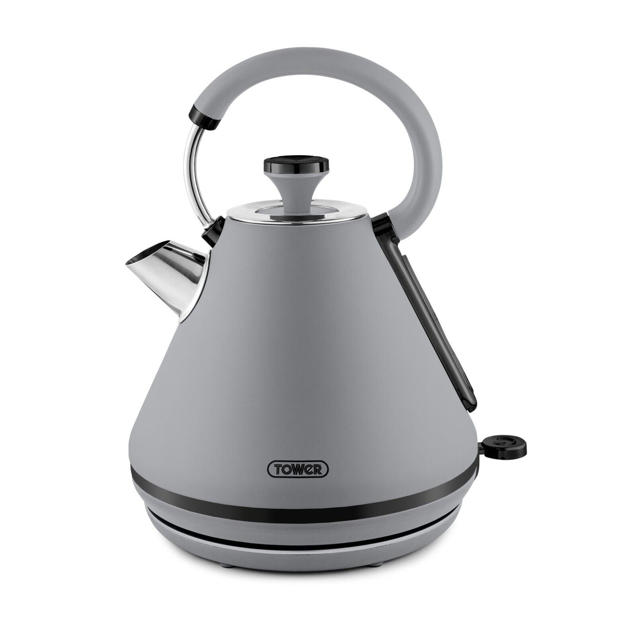 Tower Sera 1.7L 3KW Pyramid Kettle Grey with Smoked Black Trim T10079GRY