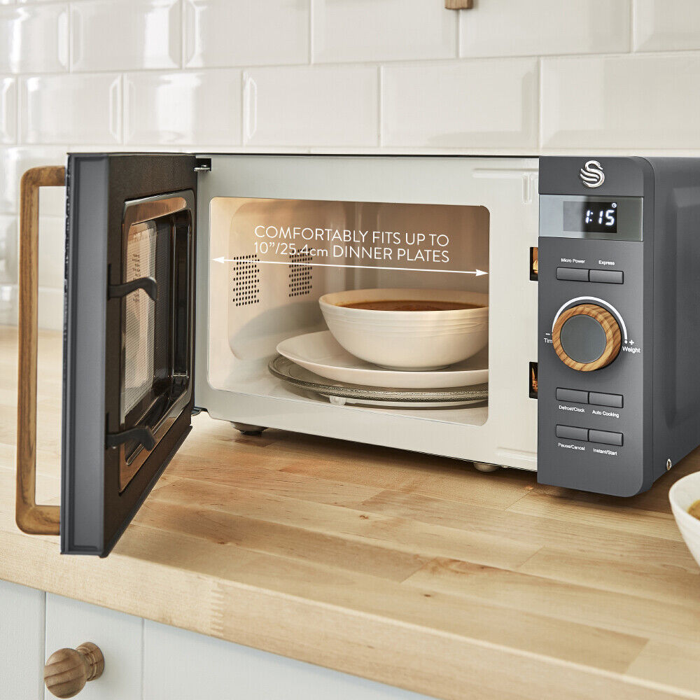 Swan Nordic Modern Grey Scandinavian Style Digital 20L 800W Microwave