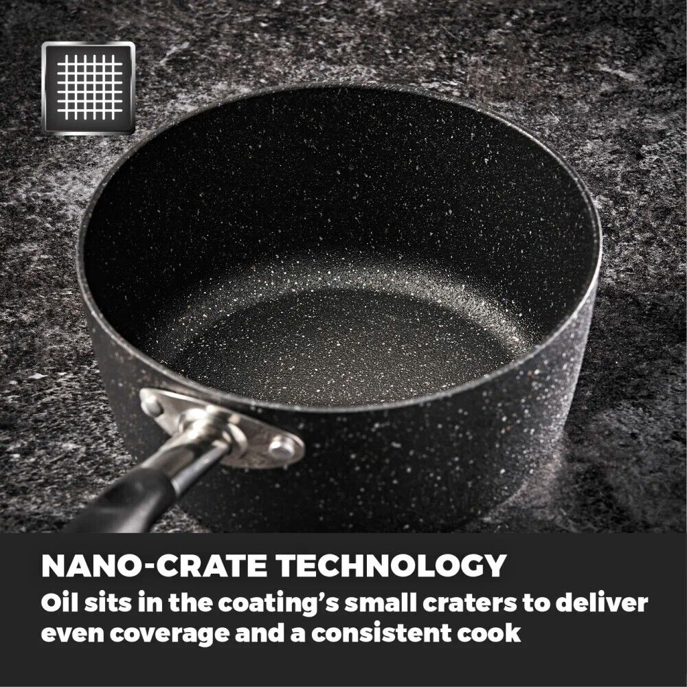 Tower Precision 3 Piece Pans Set Black Cookware T900111