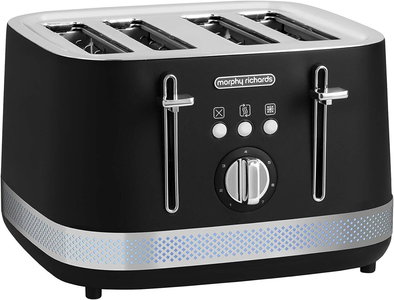 Morphy Richards Illumination Black 4 Slice Toaster 248020 Brand New 2 Year G`tee