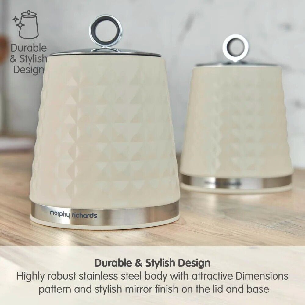 Morphy Richards Tea Coffee Sugar Canisters Cream Morphy Richards